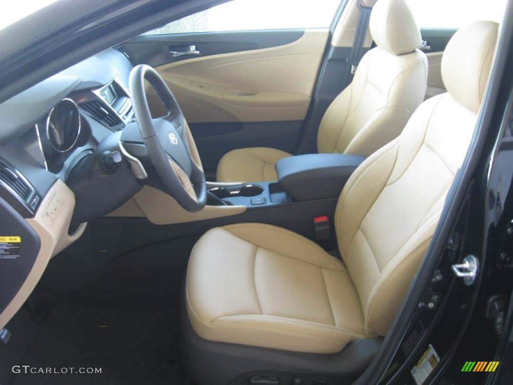 2011 Sonata Limited 2.0T - Midnight Black / Camel photo #13
