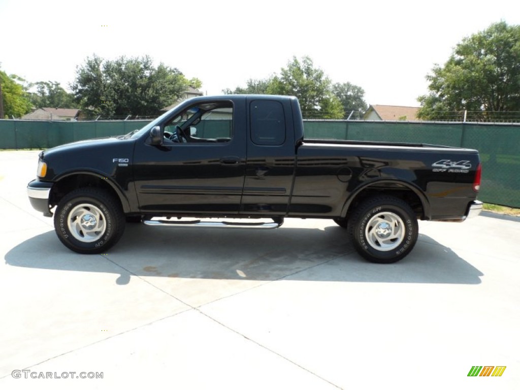 2000 F150 XLT Extended Cab 4x4 - Black / Dark Graphite photo #6