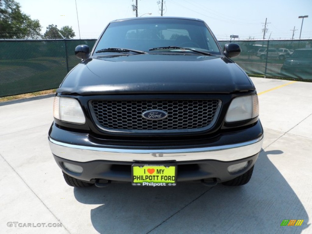 2000 F150 XLT Extended Cab 4x4 - Black / Dark Graphite photo #8