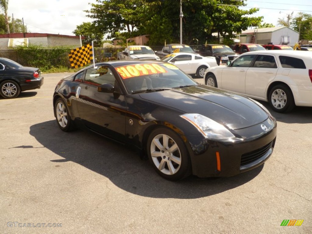 2004 350Z Enthusiast Coupe - Super Black / Carbon Black photo #1