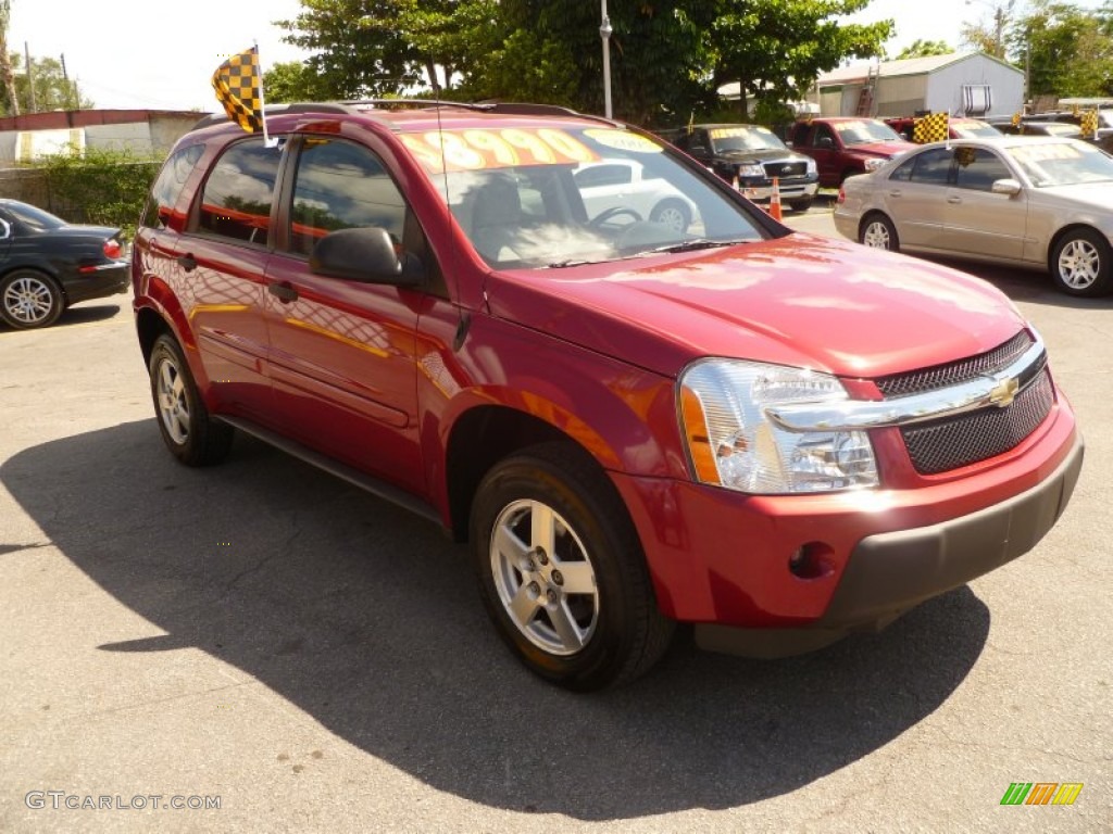 2005 Equinox LS AWD - Salsa Red Metallic / Light Gray photo #1