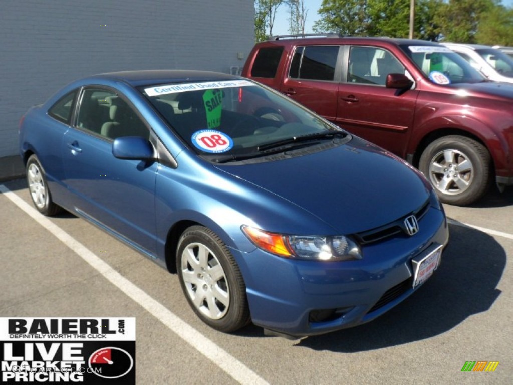 2008 Civic LX Coupe - Atomic Blue Metallic / Gray photo #1