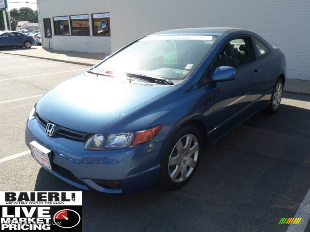 2008 Civic LX Coupe - Atomic Blue Metallic / Gray photo #3