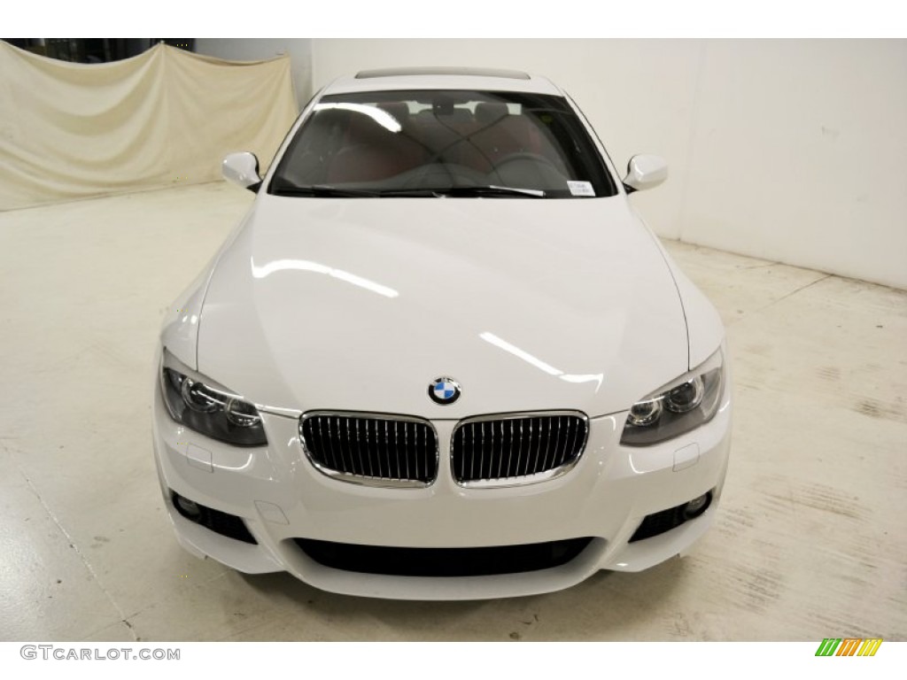 2011 3 Series 328i Coupe - Alpine White / Coral Red/Black Dakota Leather photo #5