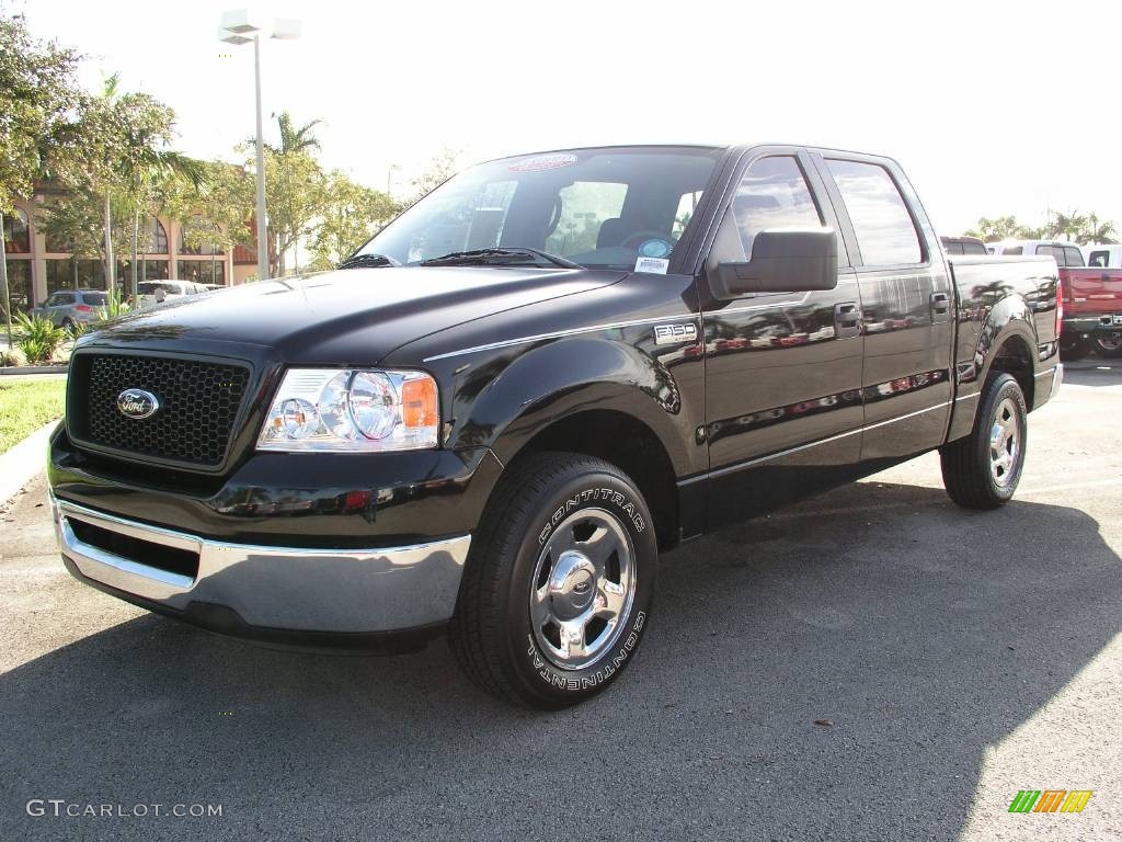 2006 F150 XLT SuperCrew - Black / Medium/Dark Flint photo #8