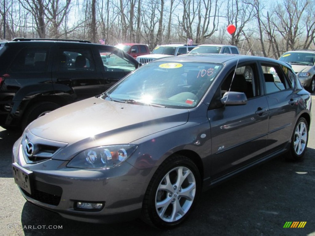 2008 MAZDA3 s Touring Hatchback - Galaxy Gray Mica / Black photo #1