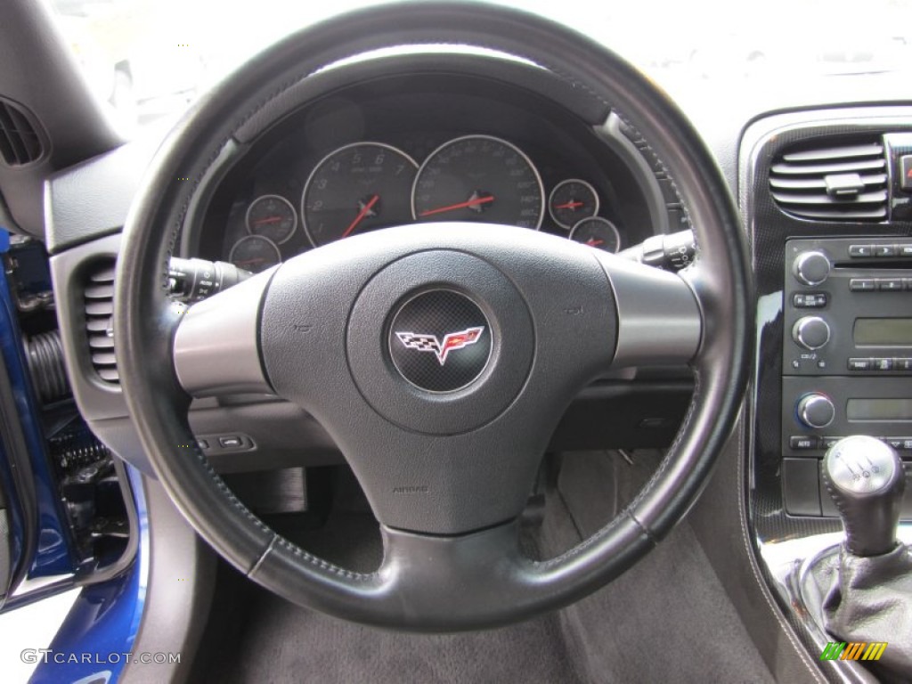 2007 Chevrolet Corvette Coupe Ebony Steering Wheel Photo #50058190