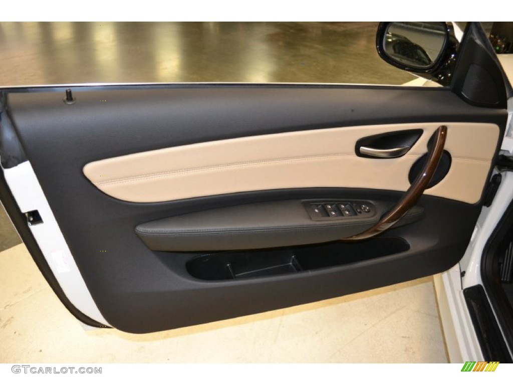 2012 BMW 1 Series 128i Convertible Savanna Beige Door Panel Photo #50058727