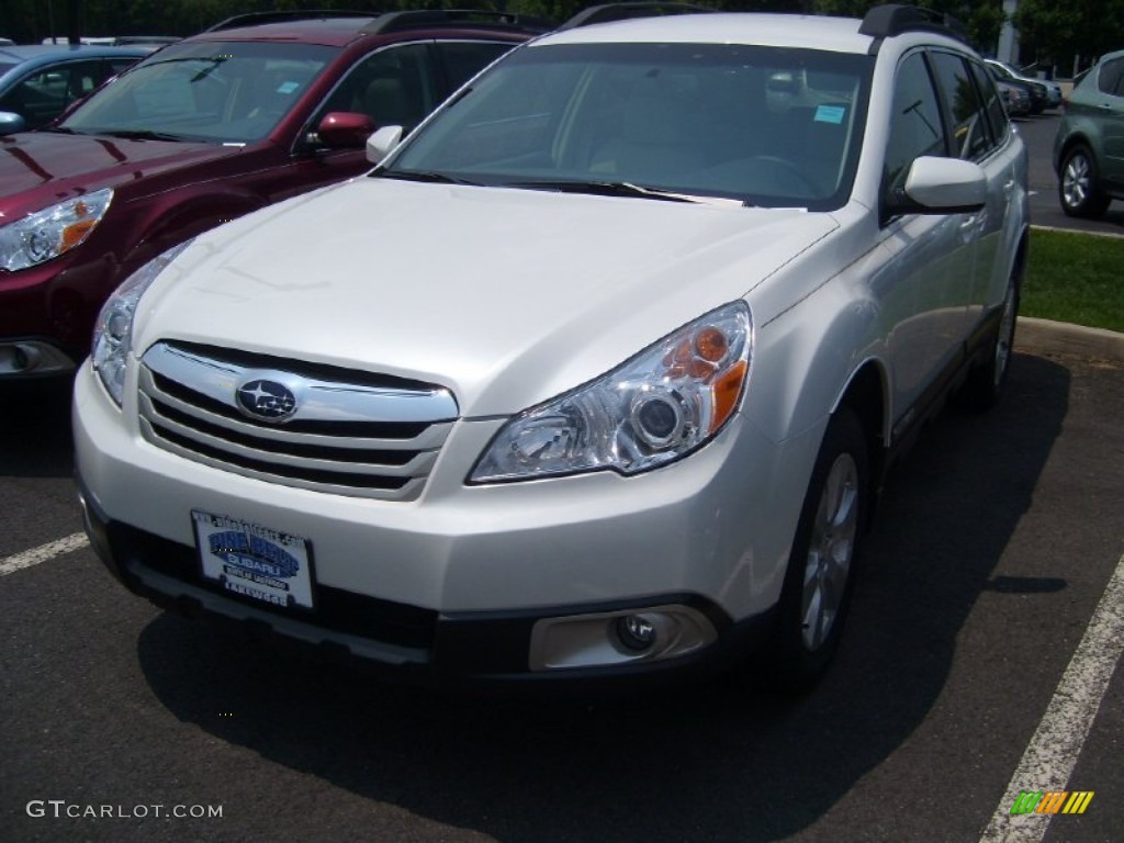 2011 Outback 2.5i Premium Wagon - Satin White Pearl / Warm Ivory photo #1