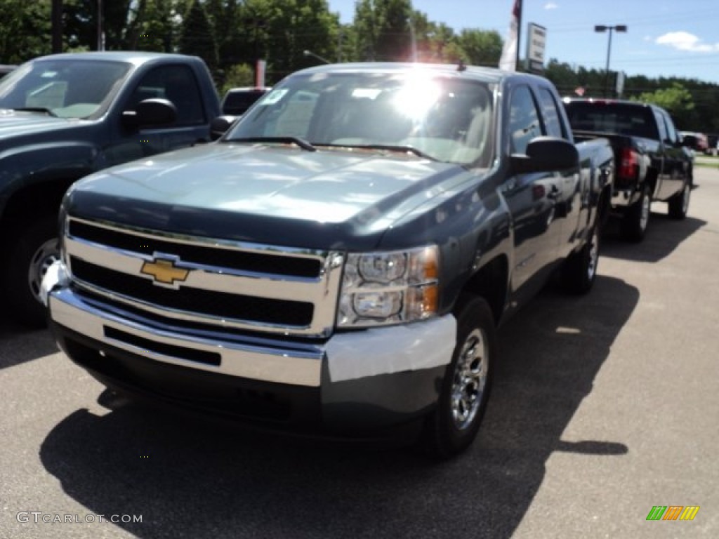 2011 Silverado 1500 LS Extended Cab - Blue Granite Metallic / Dark Titanium photo #1