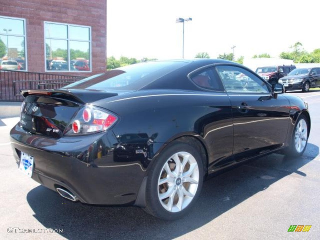 2008 Tiburon GT Limited - Black Pearl / GT Limited Red Leather photo #3