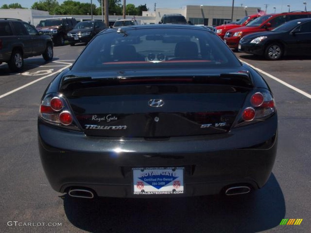 2008 Tiburon GT Limited - Black Pearl / GT Limited Red Leather photo #6