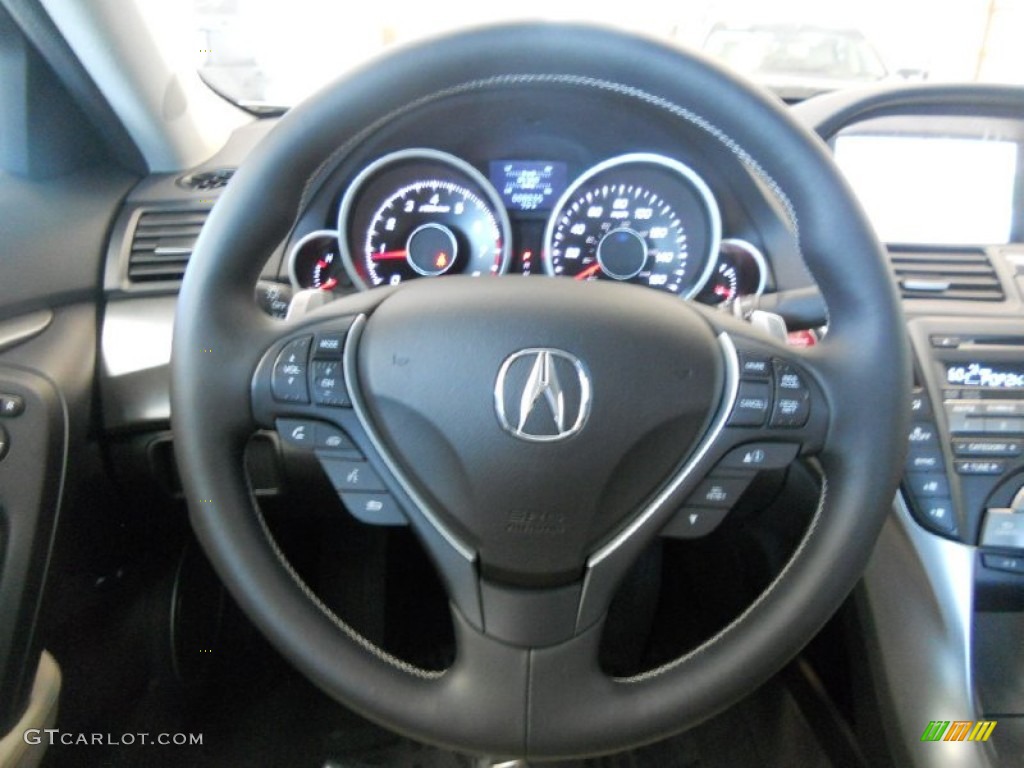 2011 Acura TL 3.7 SH-AWD Technology Taupe Gray Steering Wheel Photo #50071231