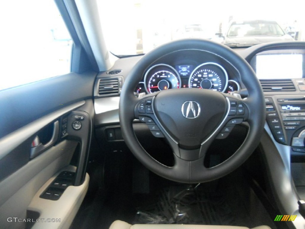 2011 Acura TL 3.7 SH-AWD Technology Taupe Gray Steering Wheel Photo #50071264