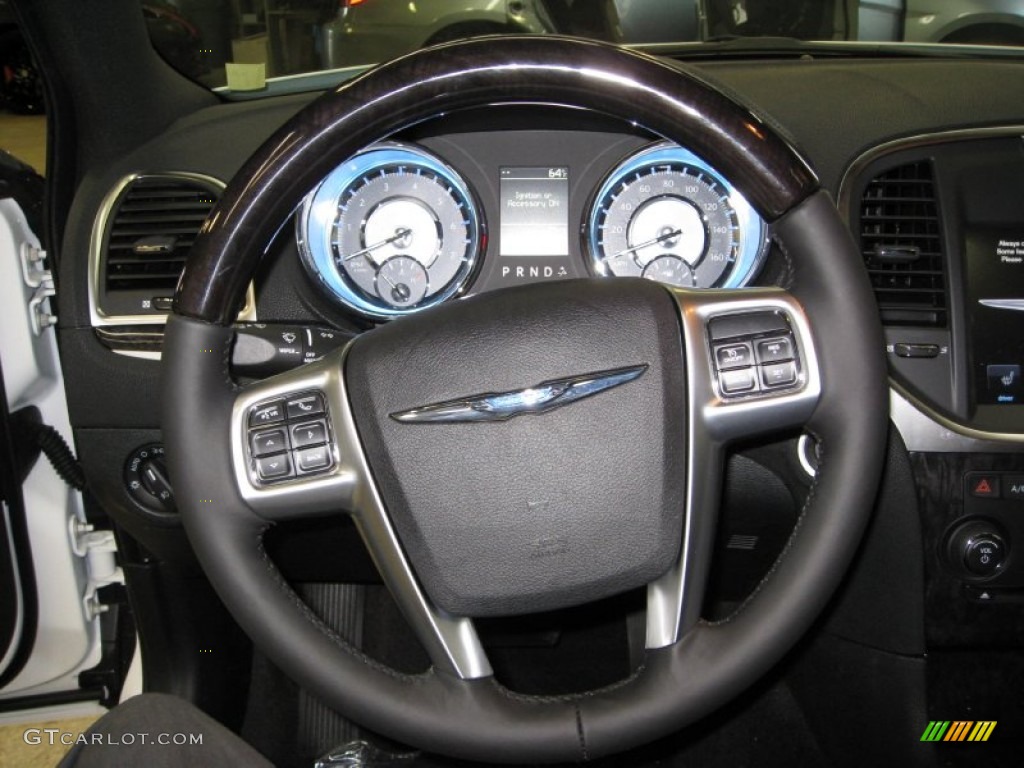 2011 Chrysler 300 C Hemi Black Steering Wheel Photo #50071318
