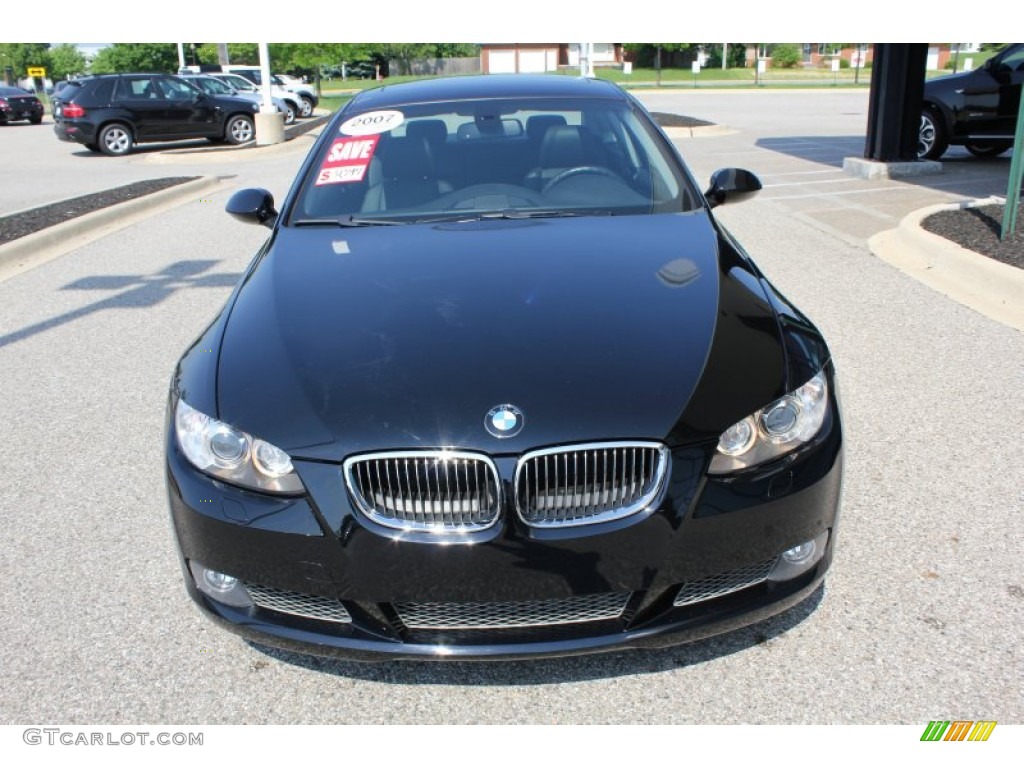 2007 3 Series 335i Coupe - Jet Black / Black Dakota Leather photo #2