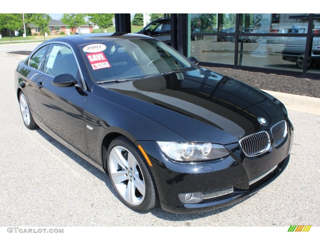 2007 3 Series 335i Coupe - Jet Black / Black Dakota Leather photo #3