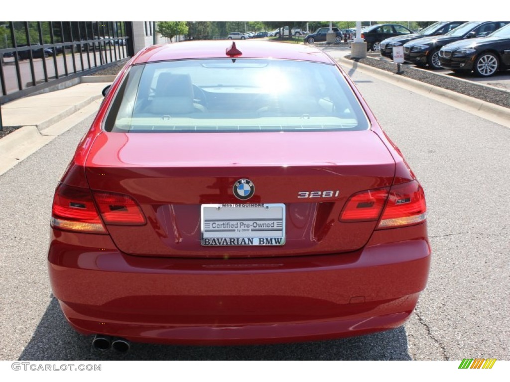 2008 3 Series 328i Coupe - Crimson Red / Cream Beige photo #6