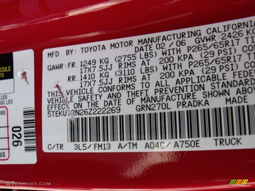 2006 Tacoma V6 PreRunner TRD Sport Double Cab - Radiant Red / Graphite Gray photo #25