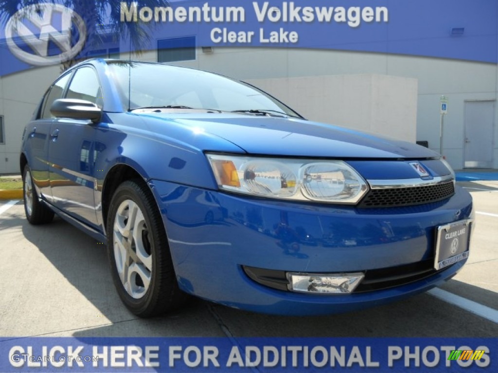 2003 ION 3 Sedan - Bright Blue / Gray photo #1