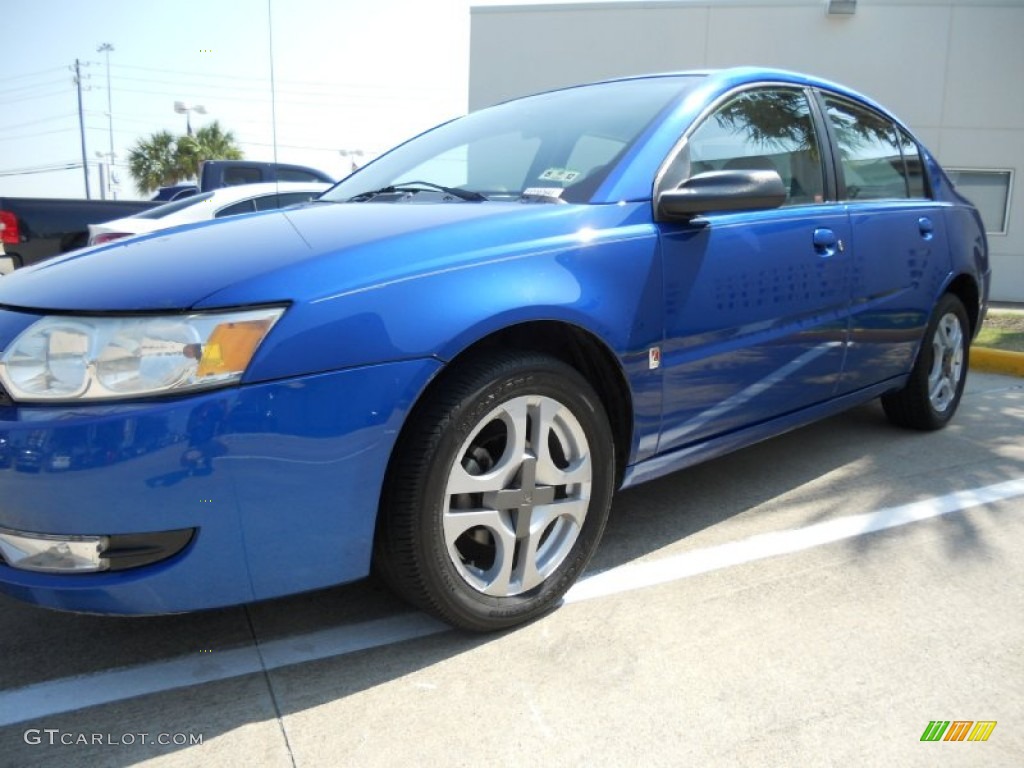2003 ION 3 Sedan - Bright Blue / Gray photo #3