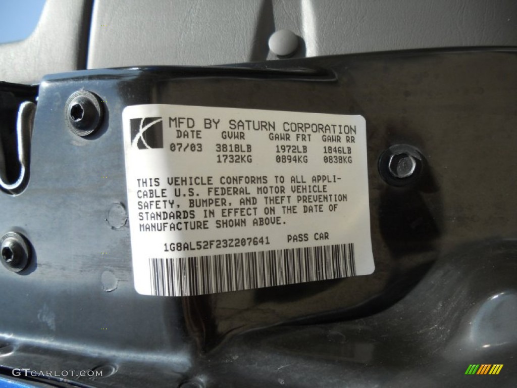 2003 ION 3 Sedan - Bright Blue / Gray photo #24