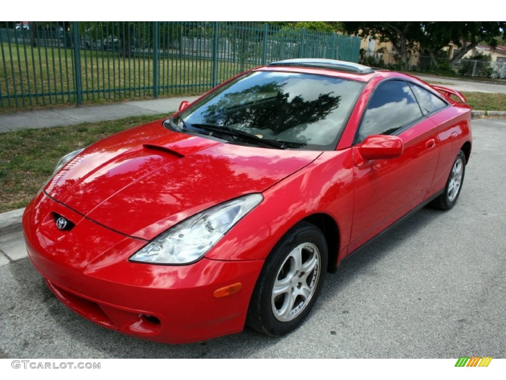 2002 Celica GT - Absolutely Red / Black/Silver photo #1