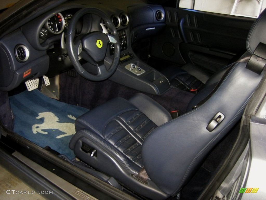 Blu Scuro (Dark Blue) Interior 2004 Ferrari 575M Maranello F1 Photo #50079640