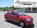 2008 Sport Red Metallic Chevrolet Aveo LS Sedan  photo #1