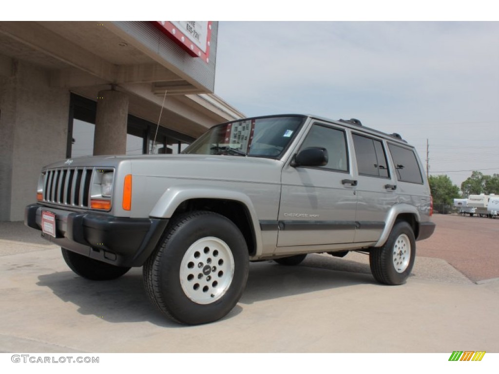 2000 Cherokee Sport 4x4 - Silverstone Metallic / Agate Black photo #14