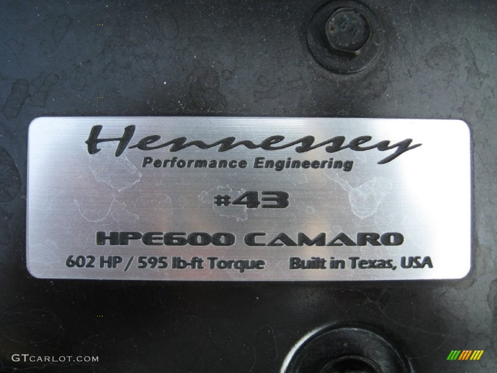 2010 Chevrolet Camaro SS Hennessey HPE600 Supercharged Coupe Marks and Logos Photo #50087220