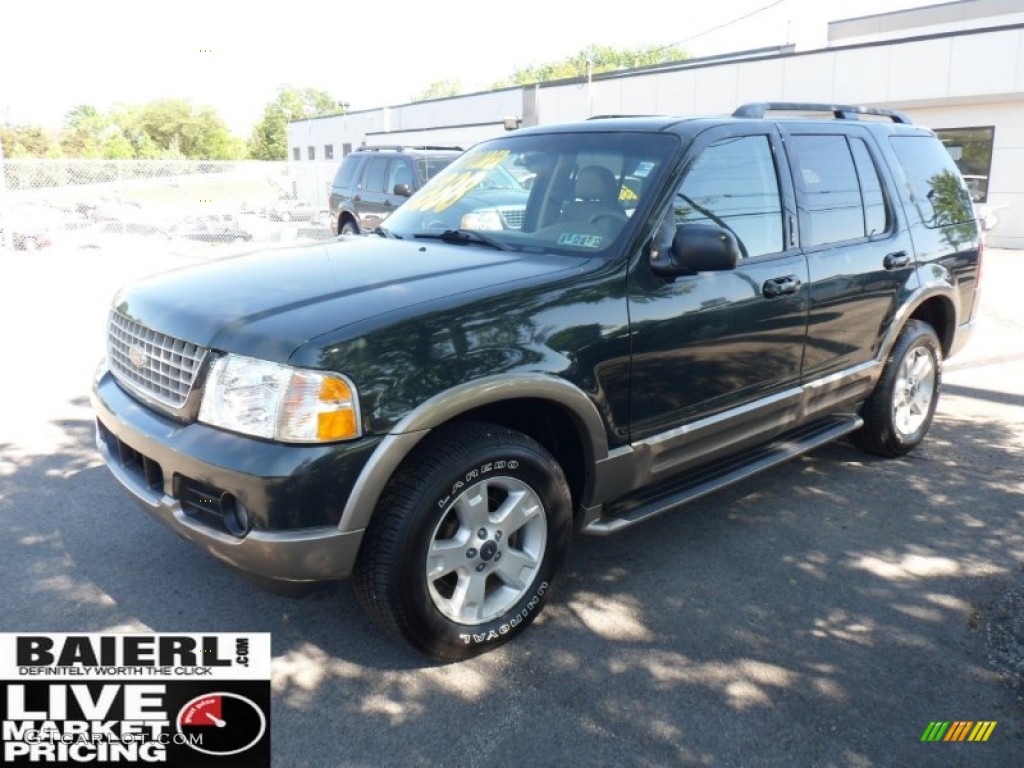 2003 Explorer Eddie Bauer 4x4 - Aspen Green Metallic / Medium Parchment Beige photo #3