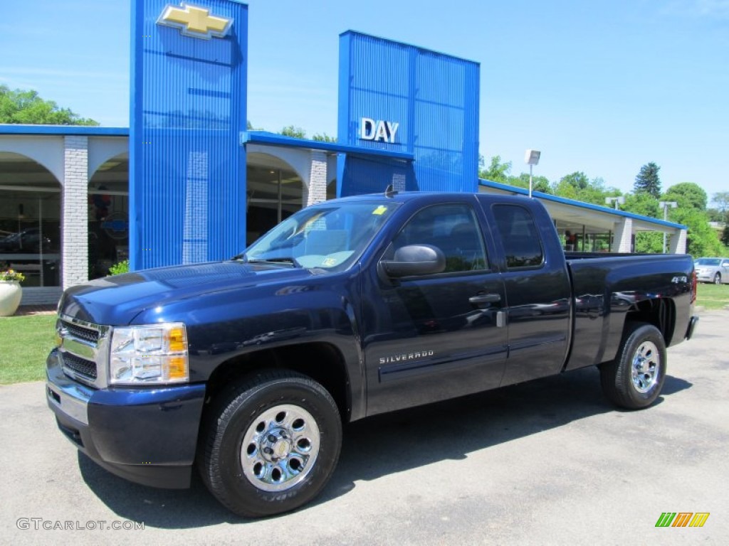 2011 Silverado 1500 LS Extended Cab 4x4 - Imperial Blue Metallic / Dark Titanium photo #1