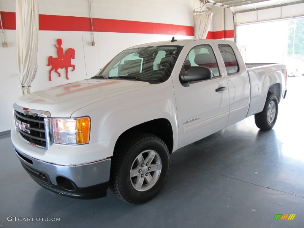 2011 Sierra 1500 SLE Extended Cab 4x4 - Summit White / Ebony photo #1