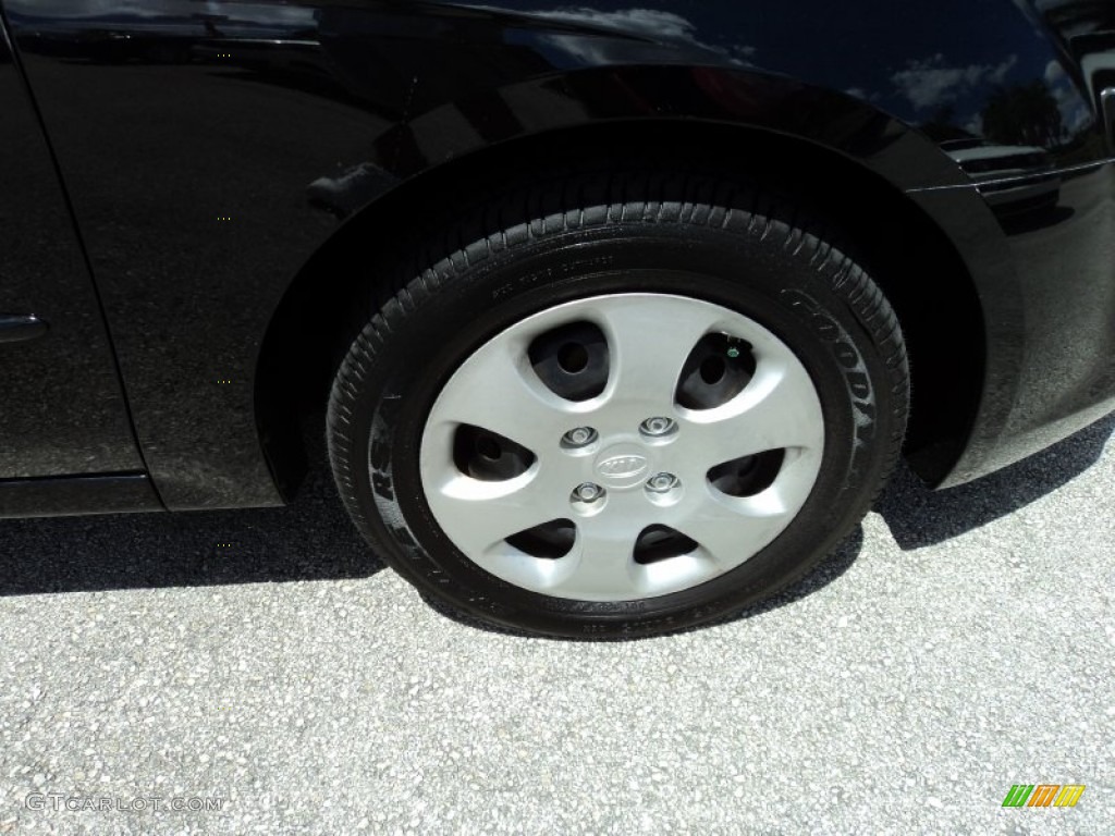 2007 Spectra EX Sedan - Black / Gray photo #3
