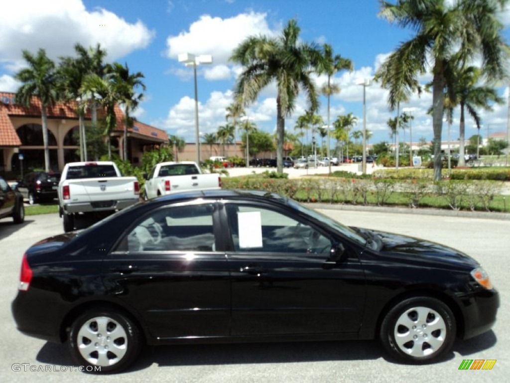 2007 Spectra EX Sedan - Black / Gray photo #5