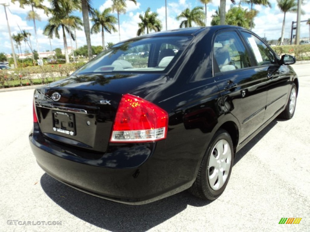 2007 Spectra EX Sedan - Black / Gray photo #6