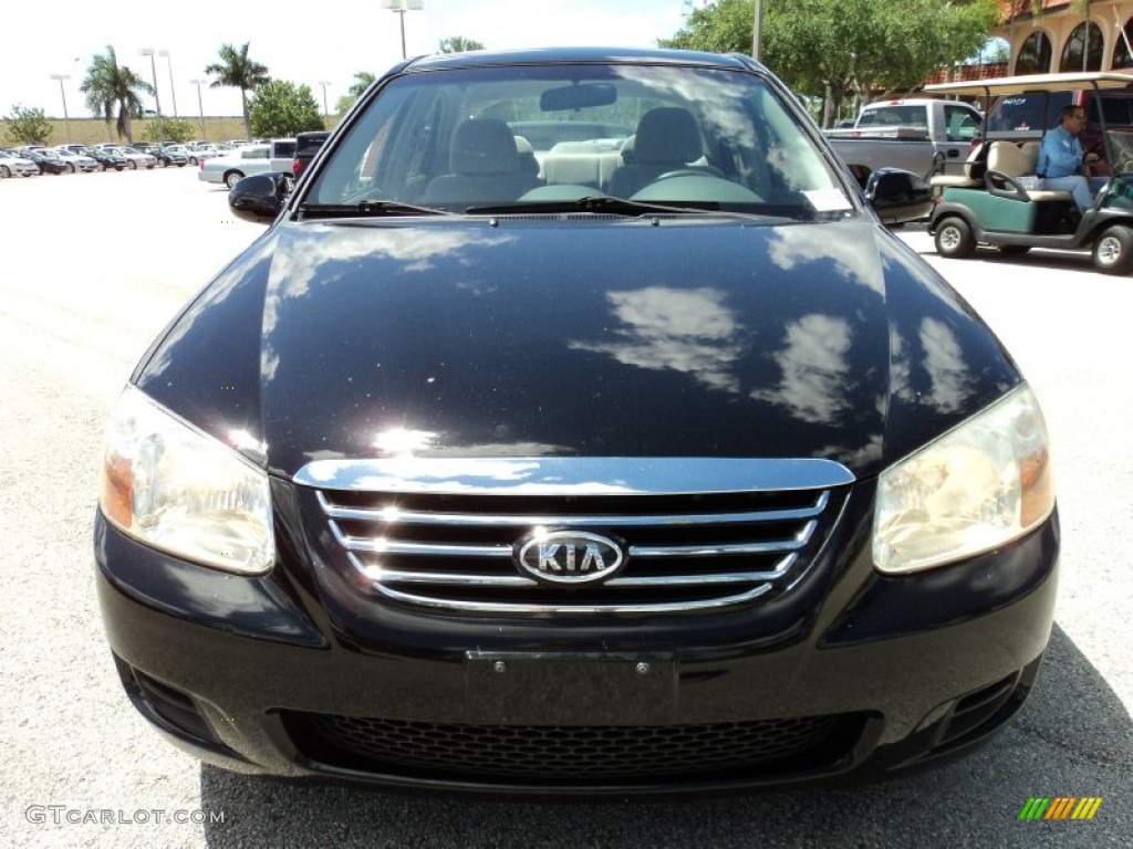 2007 Spectra EX Sedan - Black / Gray photo #15