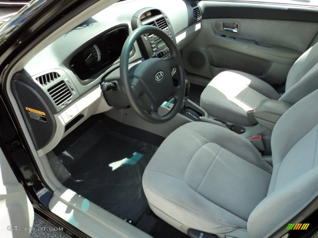 2007 Spectra EX Sedan - Black / Gray photo #17
