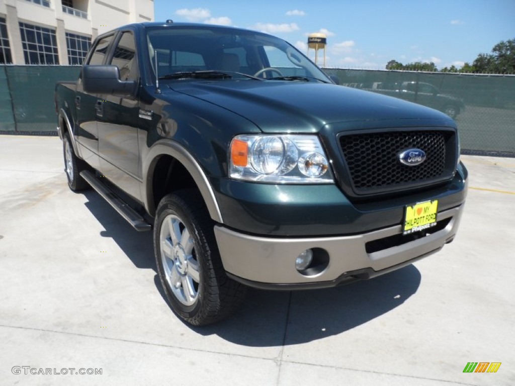 2006 F150 Lariat SuperCrew 4x4 - Aspen Green Metallic / Tan photo #1
