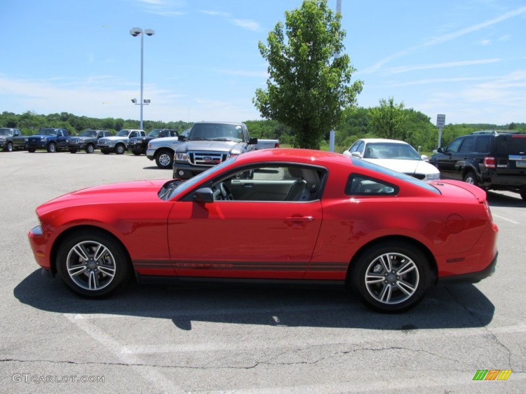 2011 Mustang V6 Premium Coupe - Race Red / Stone photo #6