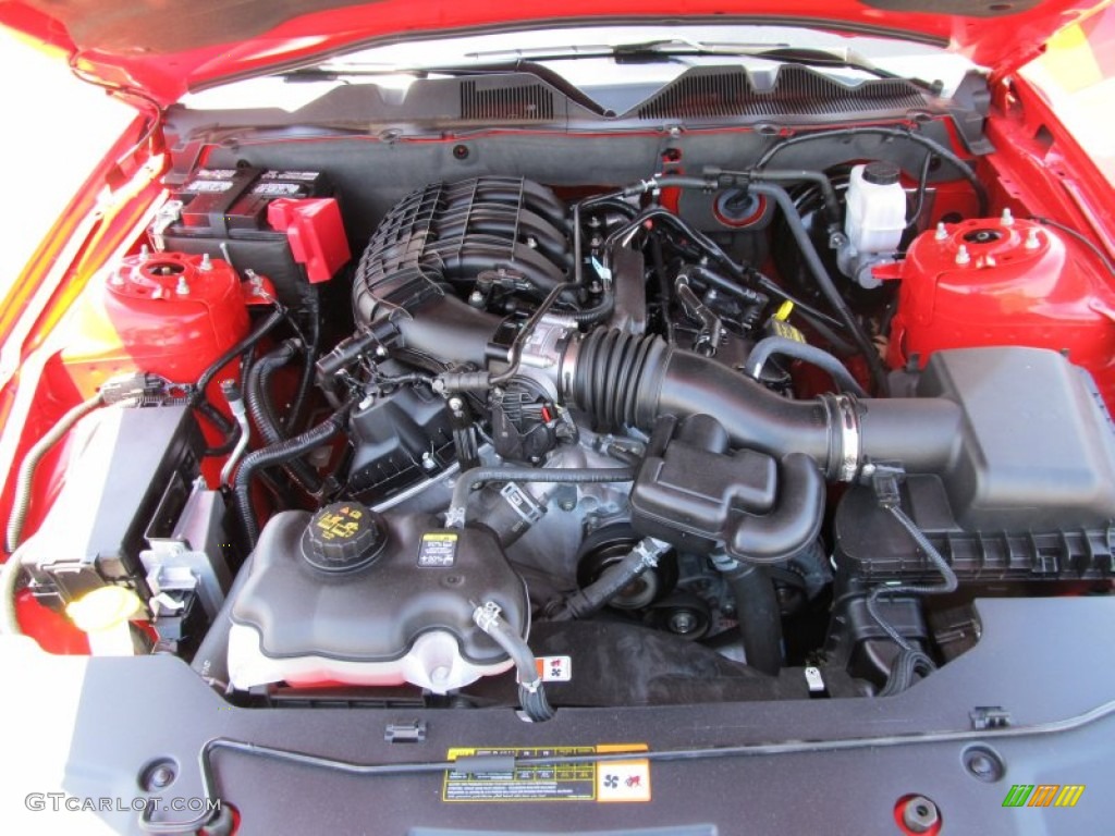 2011 Mustang V6 Premium Coupe - Race Red / Stone photo #10