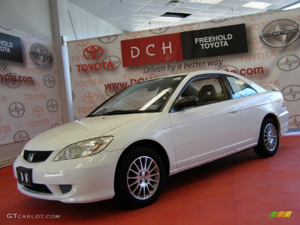 2005 Civic LX Coupe - Taffeta White / Ivory photo #1