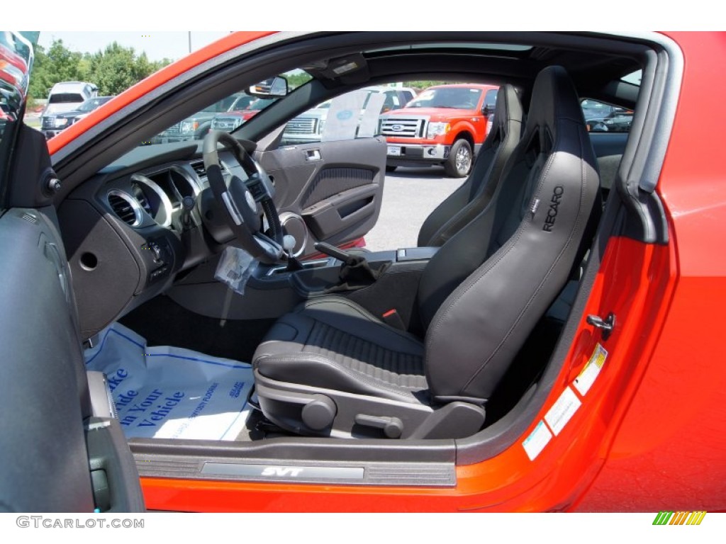 Charcoal Black/Black Recaro Sport Seats Interior 2012 Ford Mustang Shelby GT500 SVT Performance Package Coupe Photo #50115852