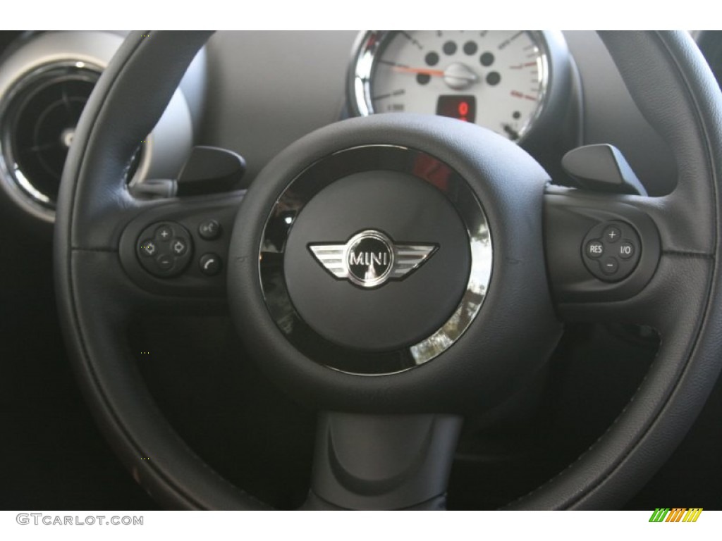 2011 Mini Cooper S Countryman All4 AWD Pure Red Leather/Cloth Steering Wheel Photo #50115888