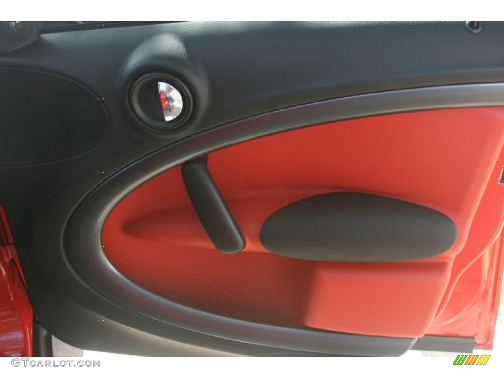 2011 Mini Cooper S Countryman All4 AWD Pure Red Leather/Cloth Door Panel Photo #50116137