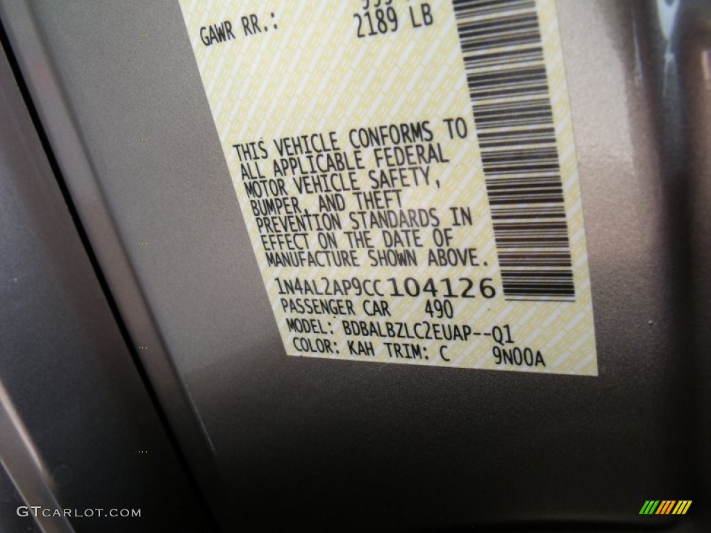 2012 Altima Color Code KAH for Saharan Stone Photo #50116821