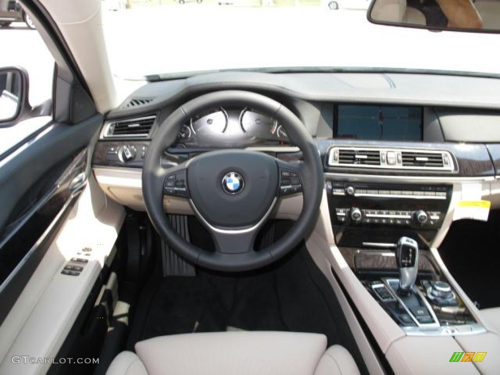 2012 7 Series 750Li Sedan - Mineral White Metallic / Oyster/Black photo #7