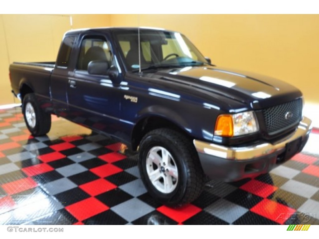 2003 Ranger XLT SuperCab 4x4 - Deep Wedgewood Blue Metallic / Dark Graphite photo #1