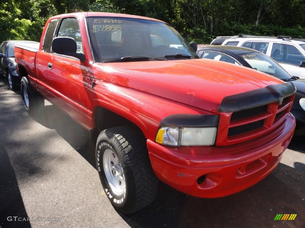 2000 Ram 1500 Sport Extended Cab 4x4 - Flame Red / Agate photo #1